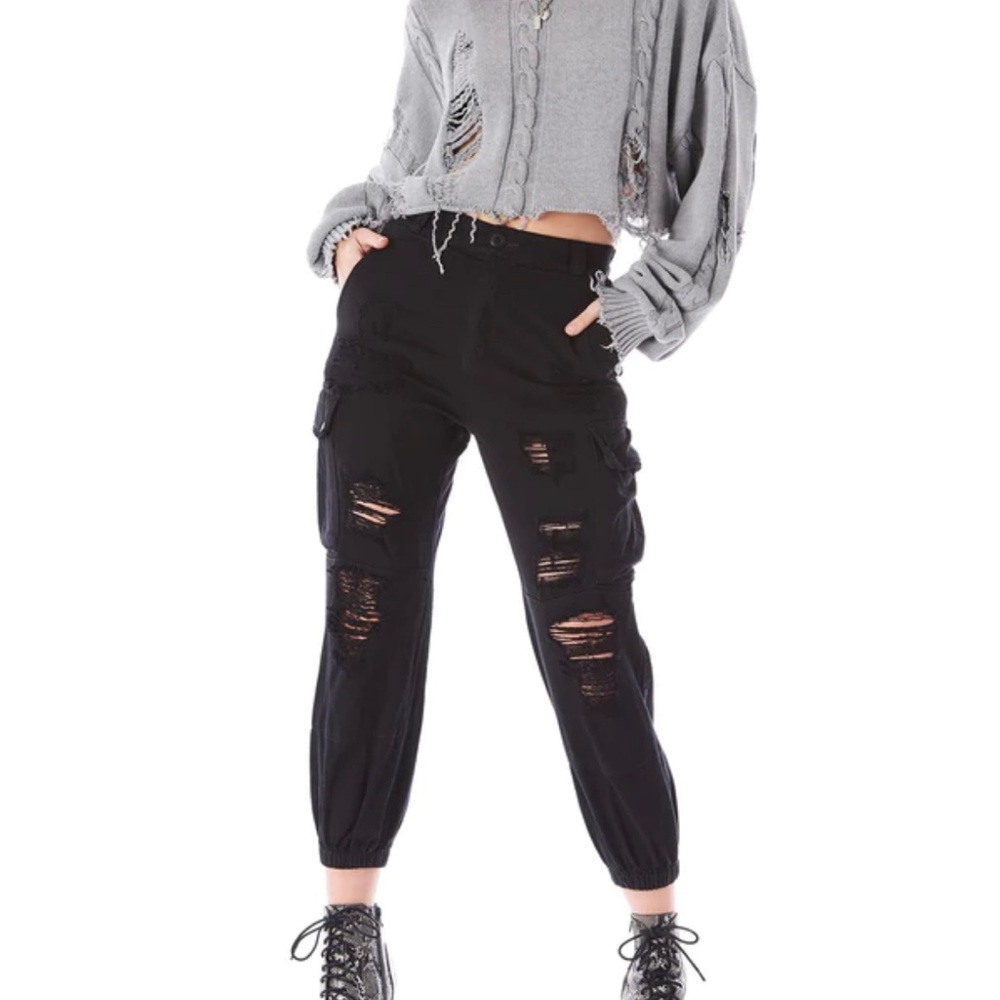 WORN ONCE Carmar baggy cargo pants black size 2
